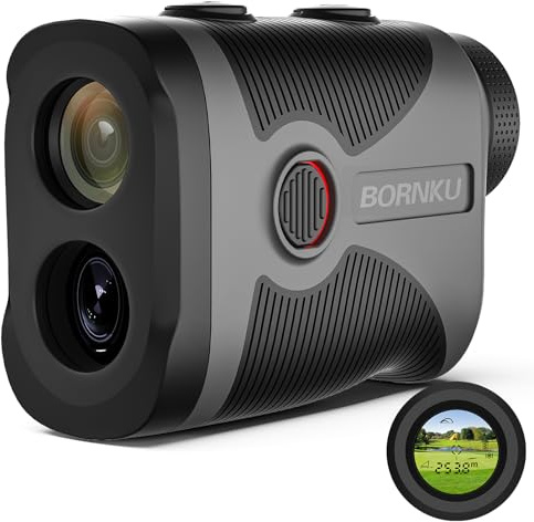 BORNKU Rechargeable Golf Range Finder with Slope Switch On/Off, 1100 Yards