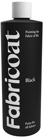 Fabricoat 125ml Fabric Paint for Art, Craft & DIY Design Projects - Non-Toxic & Washable - Paint Direct onto Clothes & Textile Fabrics - For Painting on Shoes, Tshirt Clothing & Denim (Black)