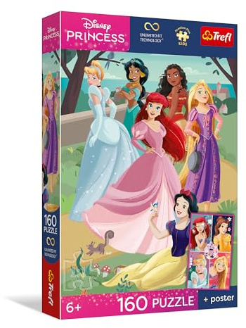 Trefl - Una festa incantevole - 160 pezzi - Puzzle colorati con i personaggi della fiaba, da comporre, poster esclusivo incluso, divertimento creativo per bambini dai 6 anni in su