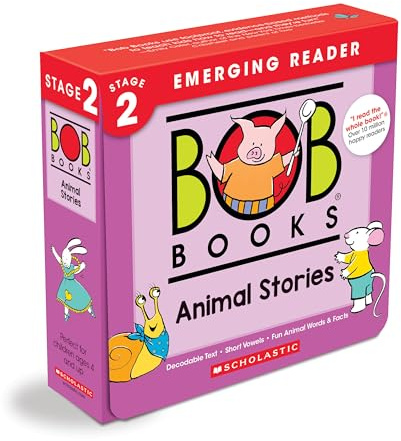 Bob Books - Animal Stories Box Set of 12 Paperbacks | Decodable Phonics Books, Ages 4 and up, Kindergarten (Stage 2: Emerging Reader)