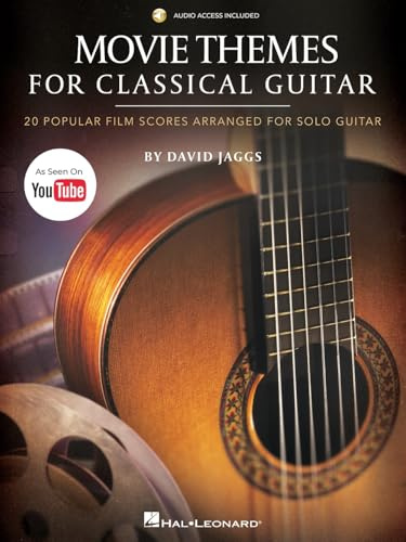 Movie Themes for Classical Guitar. 20 Popular Film Scores Arranged for Solo Guitar. Book/Audio-Online | David Jaggs | Partition guitare classique solo tablature | 20 musiques de films audio en ligne
