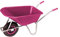 PRO-BAU-TEC Gartenschubkarre (Schiebkarre mit 100 Liter Kunststoffmulde, Schubkarre mit Luftrad, Gartenkarre mit Kunststofffelge) 10094 pink