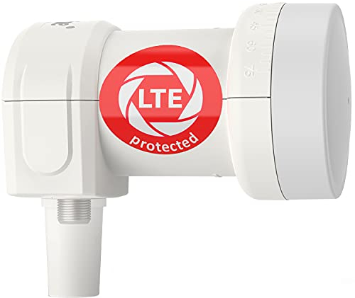 DUR-line +Ultra Single LNB - 1 Teilnehmer weiß - mit LTE-Filter [ Test SEHR GUT *] 1-Fach, digital mit Wetterschutz, Full HD, 4K,Premium-Qualität