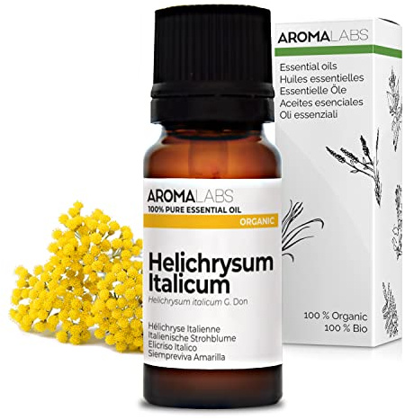 Hélichryse Italienne BIO (Helichrysum italicum - subsp. italicum) - 10 mL - Huile Essentielle Chémotypée et Certifiée AB - Aroma Labs - Made in France