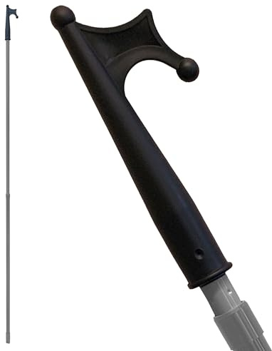 Telescopic Boat Hook, 126cm - 220cm Extendable Pole Hook Made from Heavy-Duty Metal Rod with Screw Thread Mooring Hook, Push Pole for Docking Boats, Rafts, and Kayaks