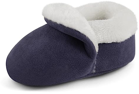 Cheerful Mario Baby Boys Girls Slippers Infant Pram Shoes Prewalker First Walking Shoes Warm Soft Antislip Dark Blue 12-18 Months