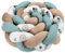 Totsy Baby Kuschelkissen Kinder Kissen Deko 200 cm - flauschig Dekokissen Kinderzimmer Kinderkissen Zierkissen geflochten Baumwolle Minky Afrika Blau