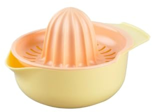 Fackelmann 17041 Spremiagrumi manuale, spremilimoni, arance, capacità 250 ml, lavabile in lavastoviglie, colore giallo, arancione, dimensioni 14,2 x 10,9 x 9 cm