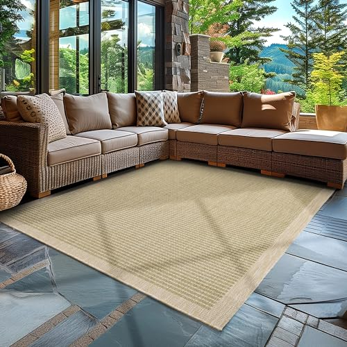 Carpettex In & Outdoor Teppich Wetterfest 80 x 250 cm Grün- Sisal Optik Balkon Teppich Waschbar, Wasserfest und Flachgewebe - Ideal als Teppich für Flur, Terrasse, Küchenläufer, Garten und Camping