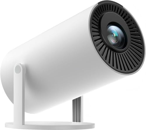 Automatisk keystone-projektor med WIFI och Bluetooth, pericat 210° roterande bärbar projektor, 18 000 L infödd 1080P hemmabio, kompatibla ytterfilmprojektorer