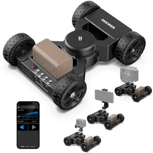 NEEWER Motorisierter Kamera Slider Dolly mit App Steuerung, aufgerüstet mit ultraleisen Doppelmotor Antrieb, 5 Std. Laufzeit Akku, kompatibel mit GoPro iPhone Android Samsung DSLR Camcorder, DL400