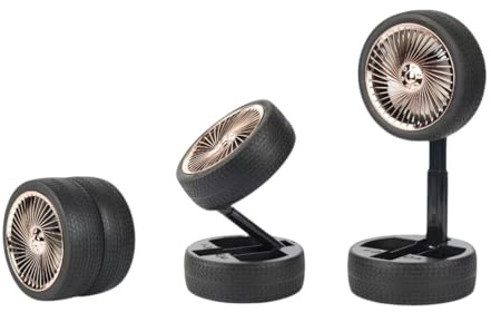 YZYOE Ventilatore da tavolo ricaricabile pneumatico con luce a LED, Ventilatore da giocattolo a forma di pneumatico pieghevole portatile all'aperto, Modalità 3 velocità.