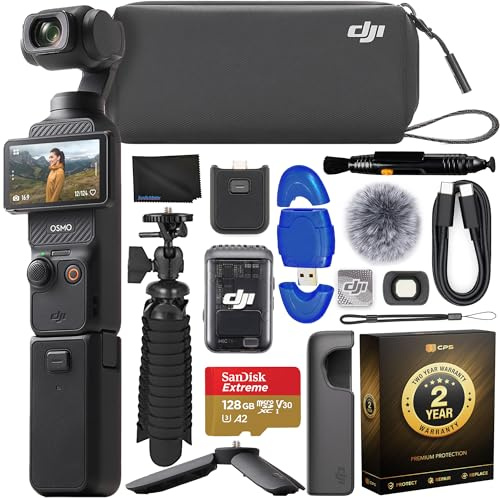 DJI Osmo Pocket 3 Creative Combo Bundle, 4K Vlog Camera with 1 Inch CMOS and 4K/120fps Video, 3-Axis Stabilization, Digital Camera (Pocket 3 Creator Combo)