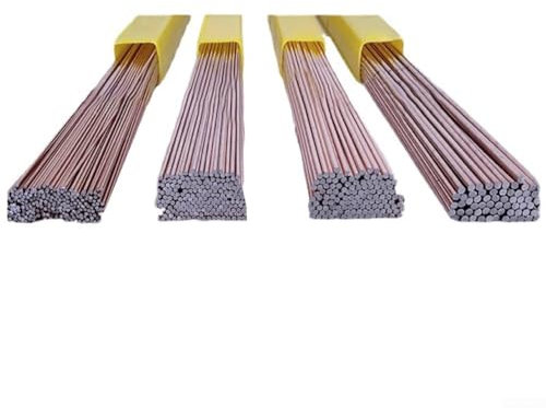 Zilimontt ER70S-6 Acero al carbono TIG varilla de alambre de soldadura 330 mm de longitud múltiples tamaños para soldadura profesional de tuberías chapadas en cobre salpicaduras bajas, soldadura