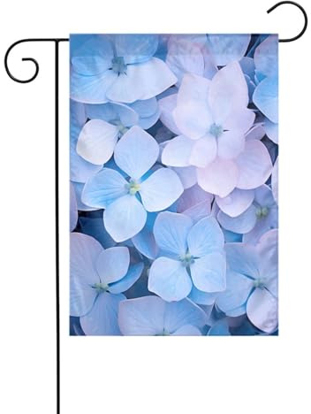 HYTTER Drapeau de jardin imprimé hortensia - Décoration de cour - 30,5 x 45,7 cm - Pour jardin, terrasse, balcon