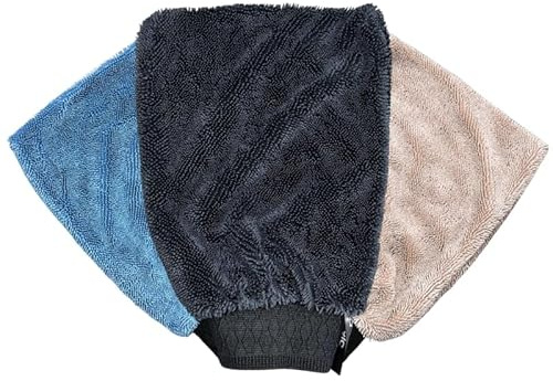 MagicWipe® Microfiber Cleaning Gloves – Pack of 3 Reusable Dusting Gloves & Washing Mitt for Home, Kitchen, Car, Furniture & Electronics – Soft, Lint-Free, Washable Multipurpose Microfiber