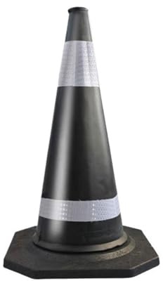 Coni stradali portatili antivento e antiurto, Coni riflettenti for la sicurezza stradale in EVA con base in gomma for parcheggio su strada, confezione da 5, 42x42x70 cm