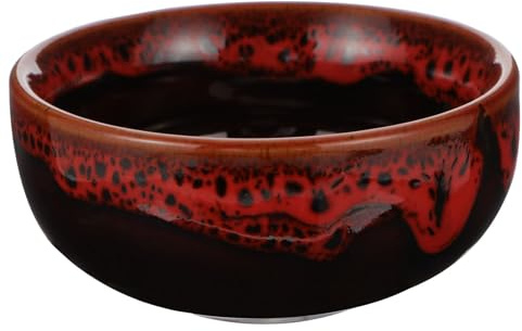 Abaodam Encrier en Céramique pour Calligraphie Plat à Eau Multifonction en Céramique Couleur Rouge Foncé pour Étudiants et Artistes Récipient pour Encre et Peinture, Accessoire de Dessin