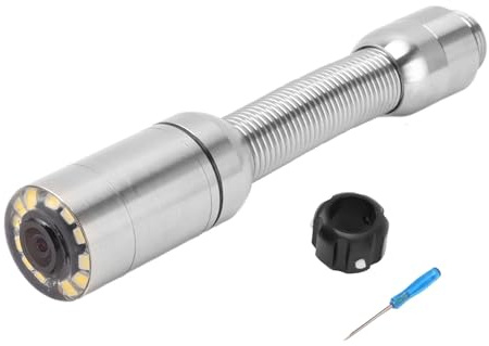 EIMSOAH Testa della Telecamera per Ispezione Fognature da 23 Mm, Endoscopio Professionale per Scarico Tubi in Acciaio Inossidabile IP68, 12 Luci a LED per Tubi più Grandi di 25 Mm