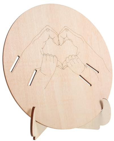 YARNOW Cartello di Annuncio Nascita in Legno Beige Design Inciso Elegante e Portabraccialetti Ospedalieri Leggero per Decorazioni Shower e Reparti Maternità