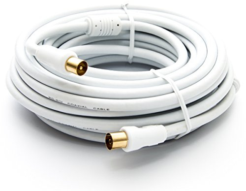 Premium X Cavo antenna TV HDTV Full HD, 4K, cavo coassiale da 20 m, connettore in metallo completo su presa IEC per televisione digitale e radio, DVB-T/T2, DVB-C, DVB-S/S2, bianco