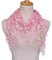 JIHUOO Damen Spitze Quasten Schal Halstuch Deckenschal Dreieckstuch Sommerschal Rosa
