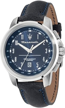 Maserati Herrenuhr, Kollektion Successo, Quarzuhrwerk, mit Zeit- und Datumsanzeige, aus Edelstahl und Leder - R8851121003