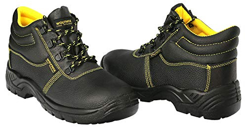 WOLFPACK LINEA PROFESIONAL - Botas Seguridad S3 Piel Negra Nº 46 Vestuario Laboral,calzado Seguridad, Botas Trabajo. (Par)