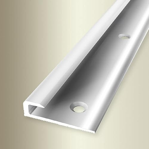 PROVISTON Profilo di bordatura | Larghezza: 30 mm | Altezza: 5 mm | Lunghezza: 2500 mm | alluminio lucido | Profilo di finitura | Liscio | Forato a incasso