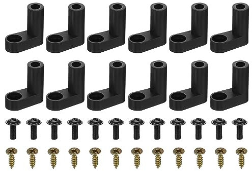 PATIKIL 20mm L Tipo PCB Distanziatore Kit, 24pz PCB Isolato Scheda Scheda Madre Distanziatori Plastica Piede Distanziatore Ferramenta con Montaggio Auto Fissaggio Viti, Nero