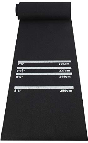 Youyijia Darts Mat with 4 Throwing Distances Oche Dart Board Mat Non Slip Rubber Carpet for Floor 300cm x 62cm