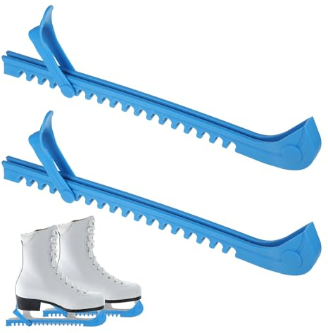 EUIOOVM Schlittschuhschoner, 1 Paar Schlittschuhe Kufenabdeckungen Schlittschuhe mit Verstellbarem Protektor für Eishockey Eishockey Eiskunstlauf Skate Zubehör Blau