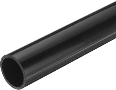 QUARKZMAN PVC-rör, diameter 27,2 mm längd 0,2 m runt plaströr för trädgård, akvarium, vattenledning, kabelkanal, ventilationsrör (svart)