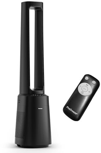Pro Breeze® OmniAir 41 Bladeless Tower Fan with Air Purifier - Silent Standing Portable Circulator - Remote Control, WiFi, HEPA Filter, LED Display, 10 Fan Speeds, 5 Modes & 60° Oscillation