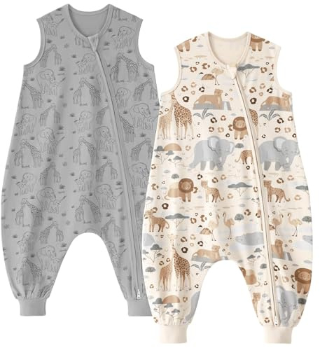 Unnivoll Gigoteuse à Pied 3-4 Ans, Gigoteuse Été Tog 0.5, 100% Coton, Turbulette pour Bébé Nouveau-né Garçons Filles