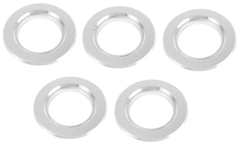 Homoyoyo Anillo Anti-Mordida para Cajas de Cría de Pájaros, Accesorio para Agujero de Nido, Hierro Resistente, Uso Duradero, Color Plateado, Paquete de 5 Piezas para Nidos