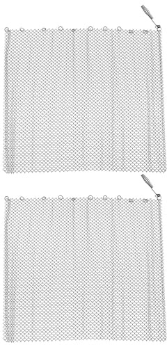 SMASOLO 2 Pièces Rideau de Cheminée Maille Métallique Protection Pare-étincelles Résistante pour Intérieur Panneaux Maille Lourde pour Sécurité et Décoration Du Foyer