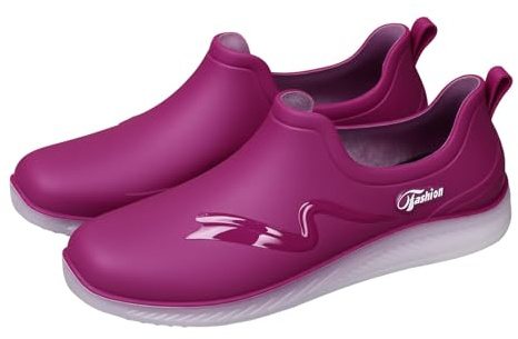 Zoccoli da giardino da donna, impermeabili, senza lacci, impermeabili, leggeri, antiscivolo, con suola spessa trasparente, stivali di gomma in stile sportivo, per giardinaggio, fattoria, a prova di