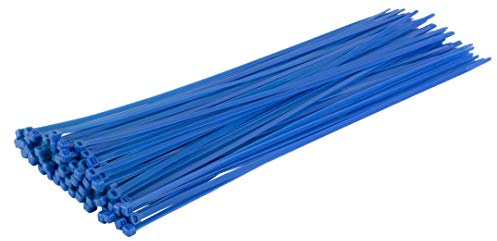 Gocableties Heavy Duty Long Blue Cable Ties, 370mm x 4.8mm, Pack of 100, Premium Nylon Zip Ties, Plastic Tie Wraps, Secure Self-Locking Mechanism, for Home, Garden, Office and DIY