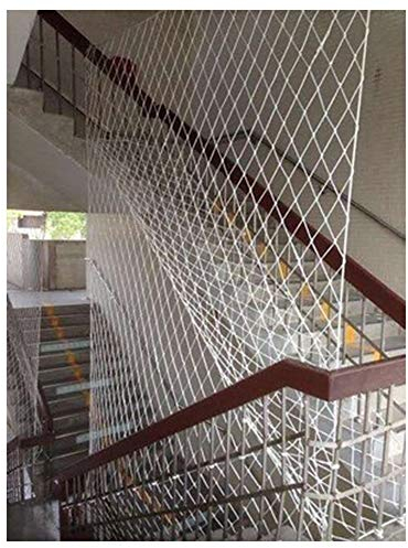 SSCYHT Balkon Zaun Schiene Schutz Sicherheitsnetz Baby Kind Geländer Guard Gate Treppen Indoor Outdoor Gewebte Seil Absturzsicherung Kinder Gitter Net Nylon Weiß 6mm,10cm,3 * 2M(10 * 7ft)
