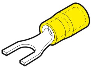 Confezione Capicorda Giallo a forcella, vite 8 mm (100 PEZZI) - CEMBRE GF-U8