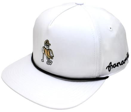 BananaTee Golf Performance Hat - Fun, Vibrant, and Lightweight Golf Cap with Unique Logo, White Rope, One Size