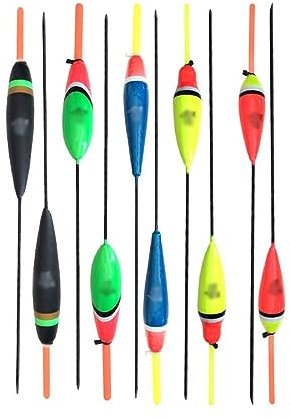Angelschwimmer 10-teiliges Karpfenangel-Bobber mit schwankender Mischungsgröße, Angelposen-Set, Boje-Bobber mit fluoreszierendem Leuchtstab, 1 g, 2 g, 3 g, 4 g, 5 g Zubehör für Angelausrüstung ( Color