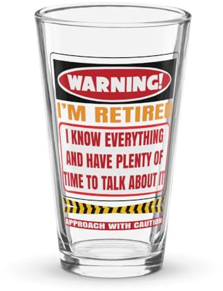 Bicchiere da pinta umoristico con scritta Warning I'm Retired Grandmother