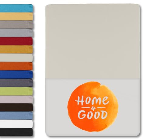 home4good Spannbettlaken 200x200cm – Jersey-Spannbetttuch aus 100 % Baumwolle – Oeko-TEX 100 Zertifiziert – bügelfrei, elastisch & atmungsaktiv – für 15–25 cm Matratzenhöhe - Schnee