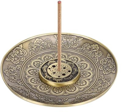 Porte-encens Lotus - Porte-encens - En laiton - Pour salon de thé de yoga - Porte-encens pour cônes d'encens