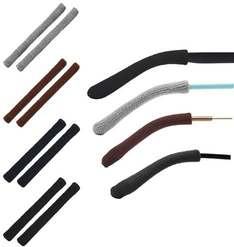 8 Pieces Eyeglass Ear Cushions,Soft Knitted Cotton Anti Slip Temple Eyeglass Pads,Glasses Grips Behind Ears,Mirror Pad Behind Ear Glasses Holder Glasses Arm Sleeve For Sunglasses Glasses Accessories