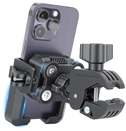 Fahrrad Handyhalterung Lenker, Handyhalterung Motorrad, Doppelt Vibrationsgedämpft, Verdeckt Nicht die Kamera, E-scooter Smartphone Holder, 5,1-7,2, Geschenke Geburtstagsgeschenk für Männer Papa
