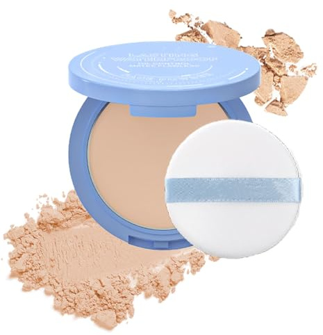 Translucent Mattifying Setting Powder – Compact Oil Control Face Powder for Shine-Free Finish – Lightweight Soft-Focus Makeup Fixing with Built-In Mirror for Daily Touch-Ups (Dark Complexion)