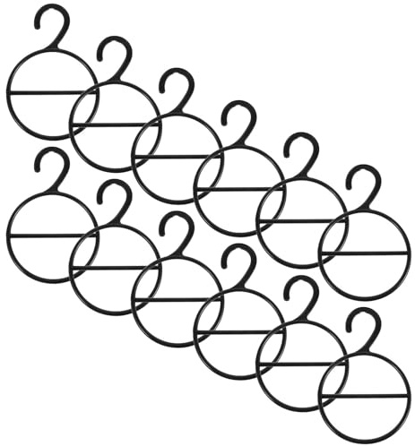 FUNNETOYU 12 St Multifunktionella Scarfhängare i Svart Praktisk och Slät Design för Förvaring och Visning av Halsdukar och Slipsar i Platsbesparande och Presentidé